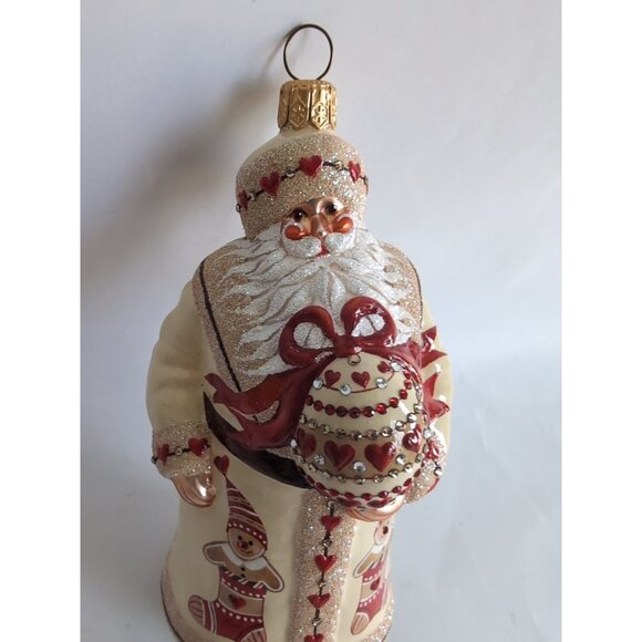 Patricia Breen Splendid Santa Gingerbread Hearts 2007 5 1/4” Christmas Ornament - Picture 3 of 5